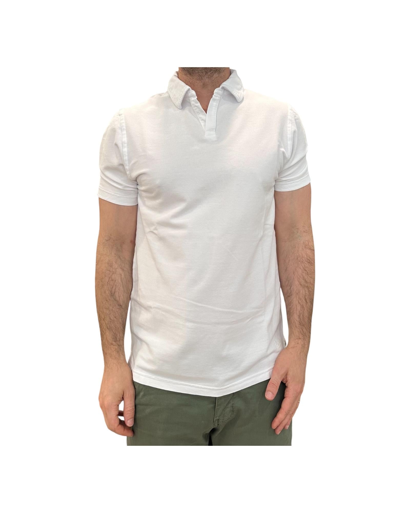 Polo uomo Rockland White Piquet senza bottoni 2005 WHITE BL'KER