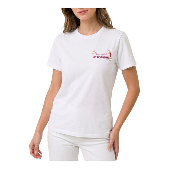 T-shirt in cotone con ricamo Non sarà un'avventura EMI0001 08645L MC2 SAINT BARTH 