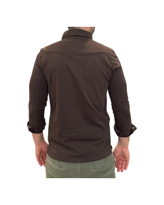 Camicia Western Uomo El Paso Fiammata, brown 6506 DARK BROWN BL'KER 