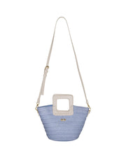 Mini bag in paglia Sky blue