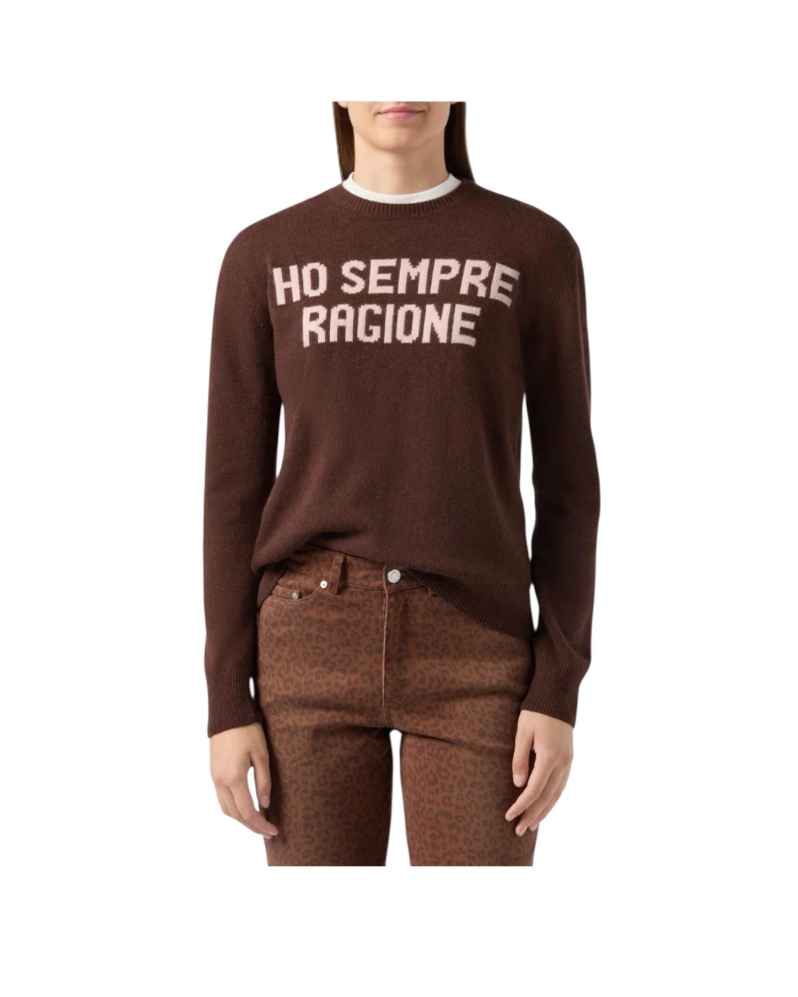 Maglione in misto cashmere con jacquard Ho sempre ragione Prugna QUE0010 02121I MC2 SAINT BARTH