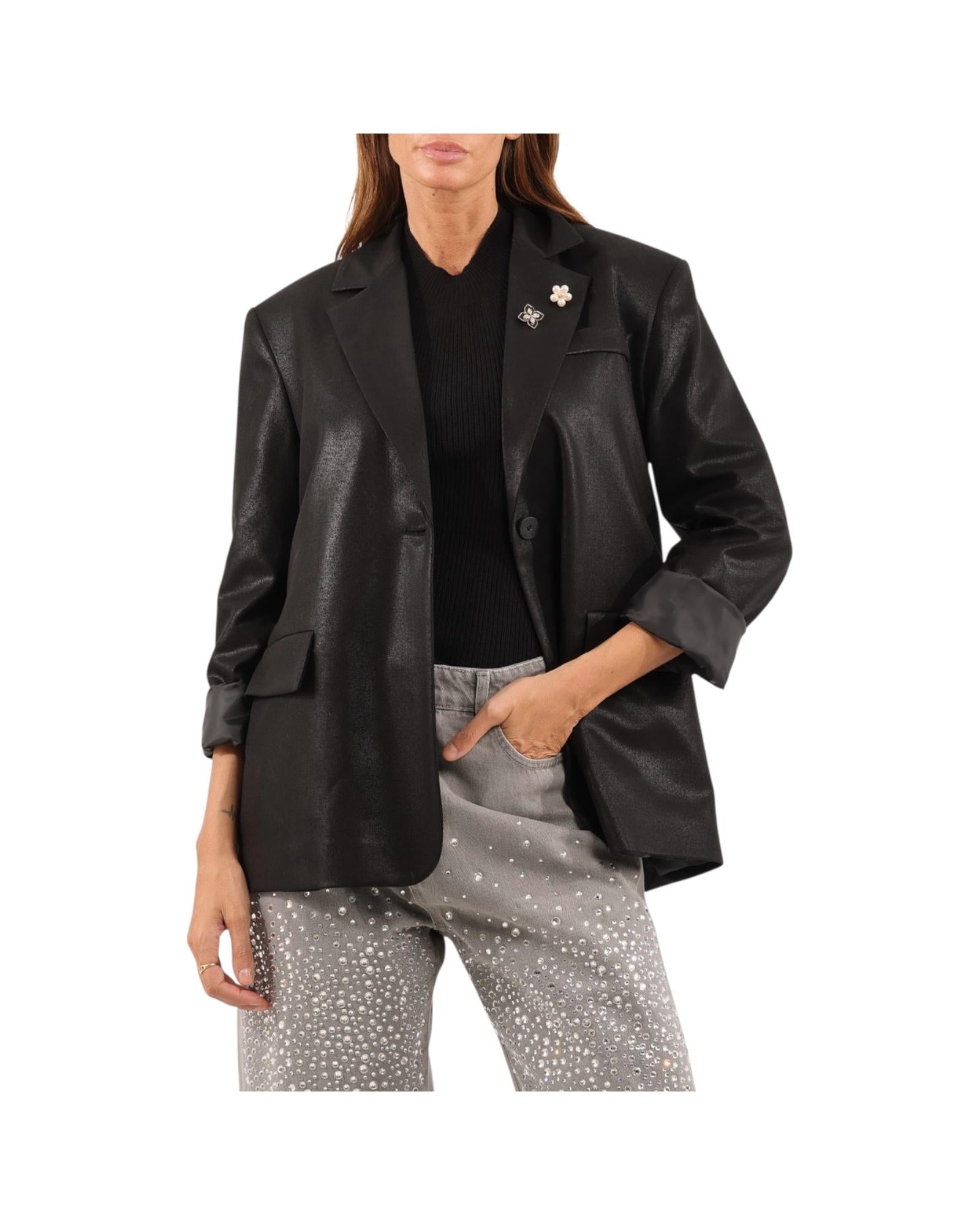 Blazer spalmato Nero JGE P113 NERO VICOLO