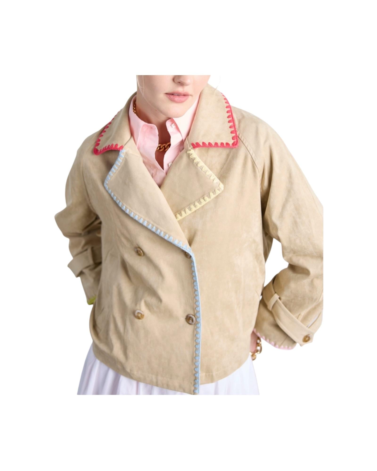 Giacca in suede con profili a contrasto 505 NUDE SINCE'RE PARIS 