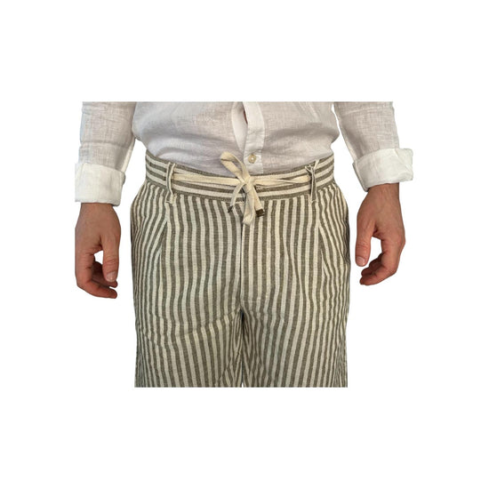 Bermuda misto lino Army green AU25S42BE PA1413 ARMY GREEN Alley docks 