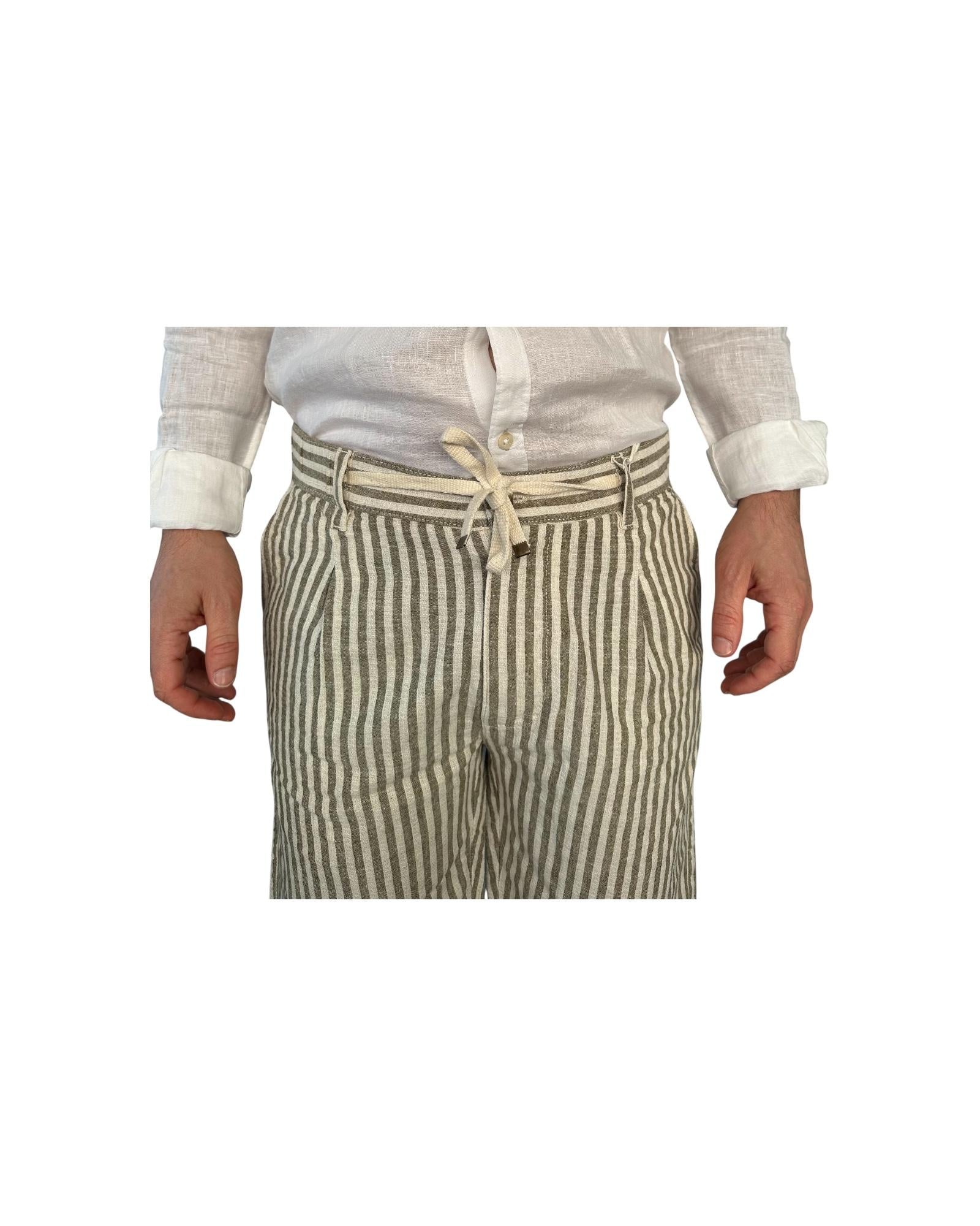 Bermuda misto lino Army green AU25S42BE PA1413 ARMY GREEN Alley docks 