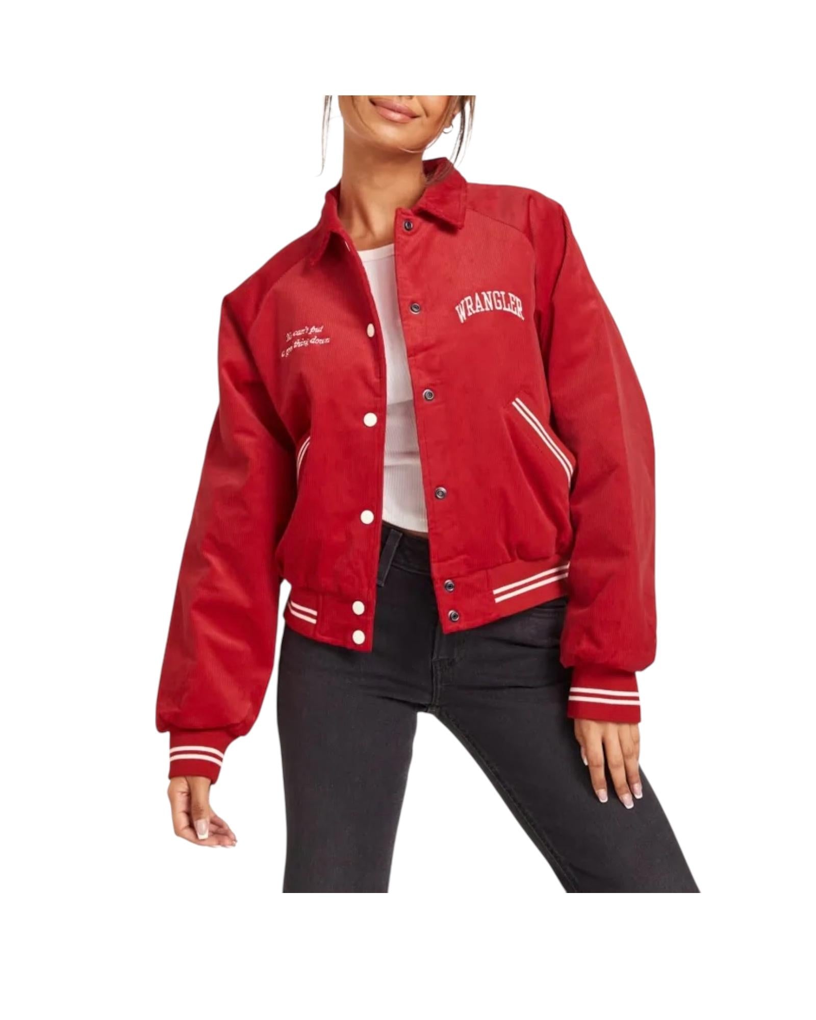 Bomber in velluto a coste Rosso W4R5VCXWO FORMULA RED WRANGLER 