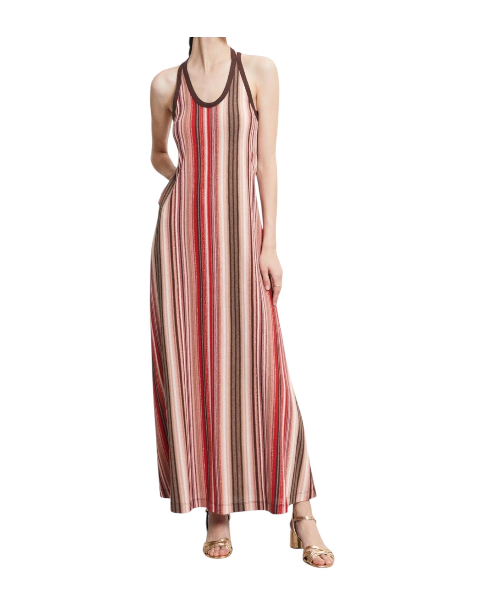 Abito lungo in maglia righr multicolor CIU DA5226 UNICA OTTOD'AME