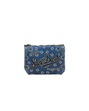 Pochette Aline in scuba con stampa Bandana blu