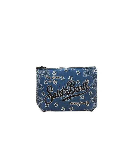 Pochette Aline in scuba con stampa Bandana blu ALIN001 07587L MC2 SAINT BARTH 