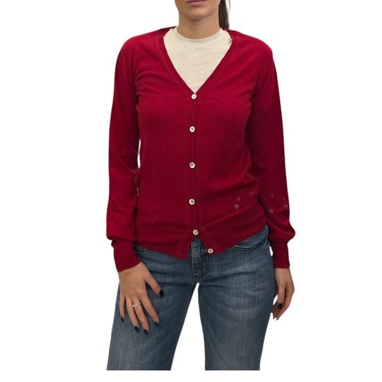 Cardigan in lana merino con scollo a V Rosso CARDIGAN V ROSSO AlEXANDRE STONE 
