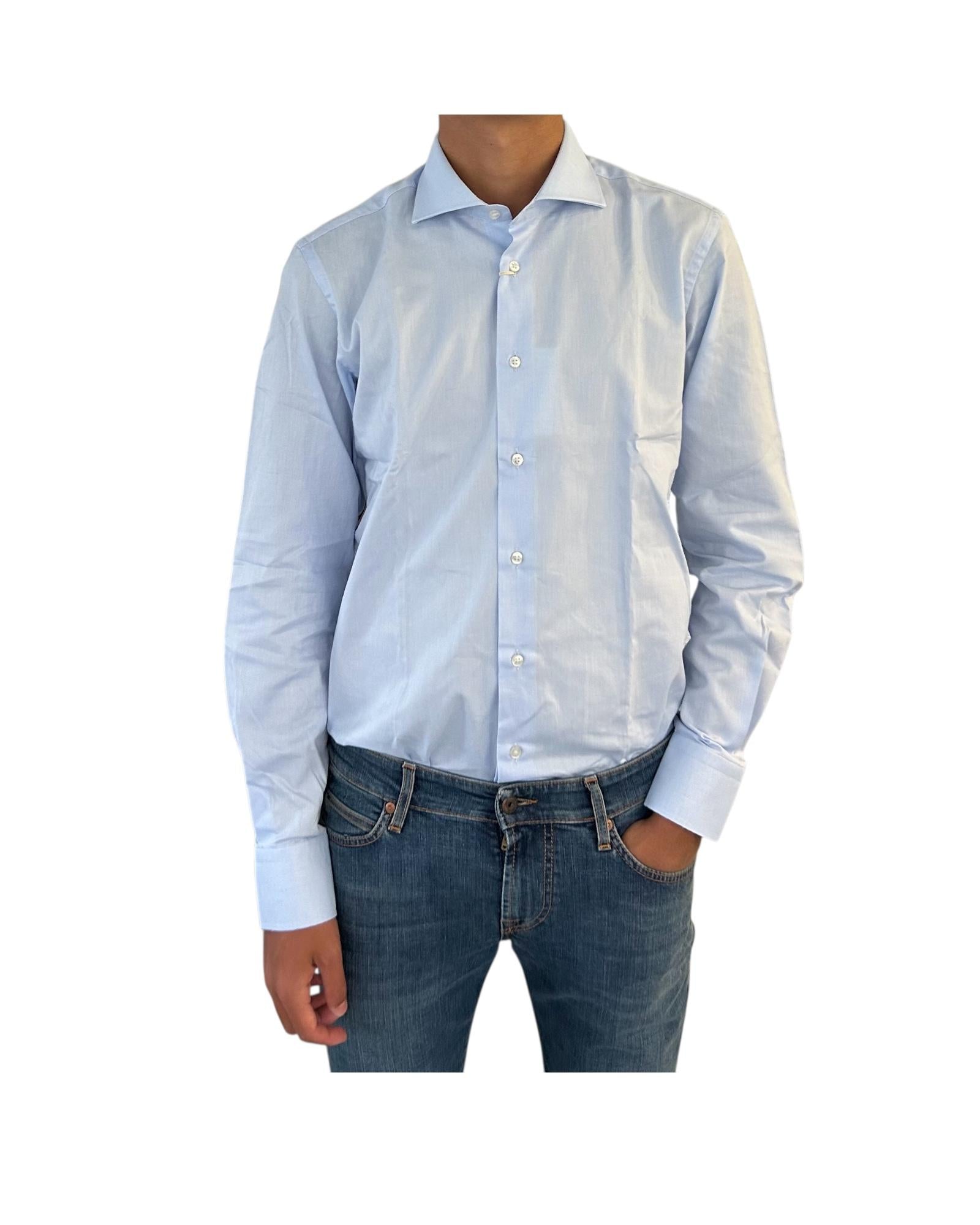 Camicia Uomo in cotone armaturato Celeste 2798SS35TS0209 003 MONTESANTO 