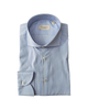 Classic Men's Shirt Striped White and Light Blue