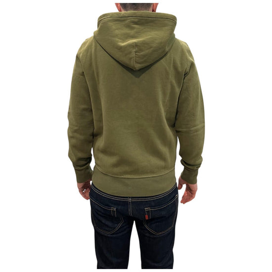 Felpa full zip Verde militare W4004 MILITARY GREEN BL'KER 