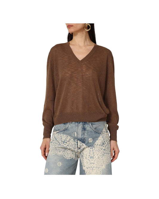 Maglia in viscosa Cioccolato F02O0801 CIOCCOLATO PHILIA LOFT 