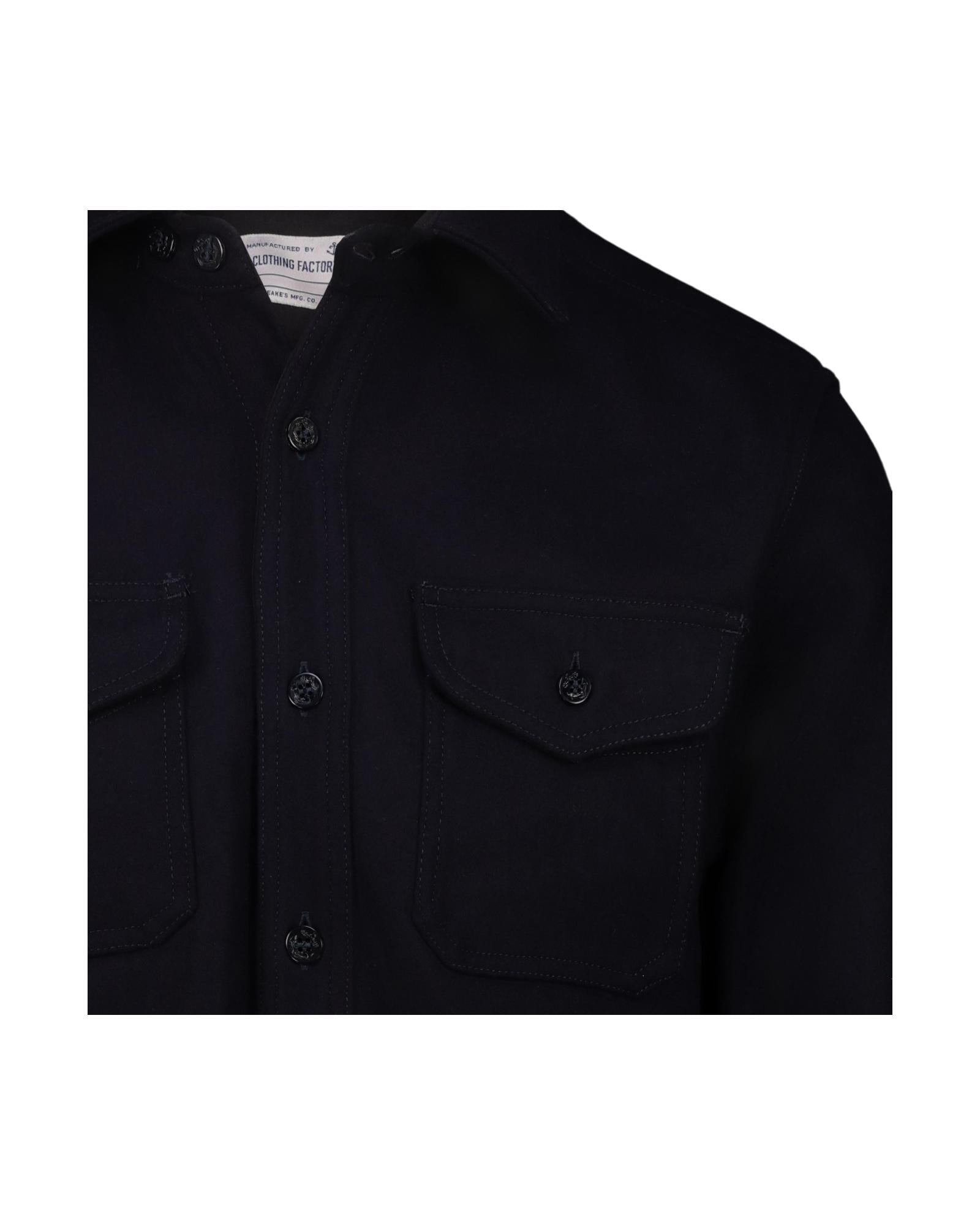 Overshirt in lana Navy blue 201 CPO SHIRT NAVY BLUE CHESAPEAKE'S 