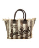 Borsa Vanity a righe bianco marrone