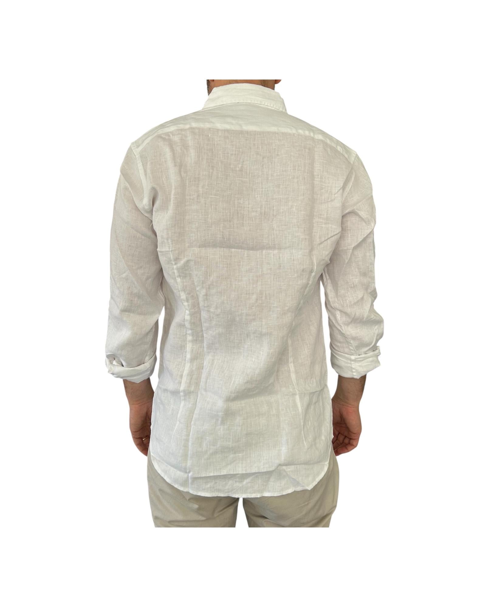 Camicia uomo in lino White CAMICIA LINO TINTA UNITA WHITE RE.VI.VAL 