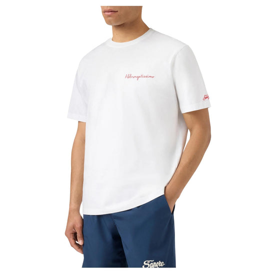 T-shirt Portofino bianca con ricamo Abbronzatissimo POT0001 04532L MC2 SAINT BARTH 