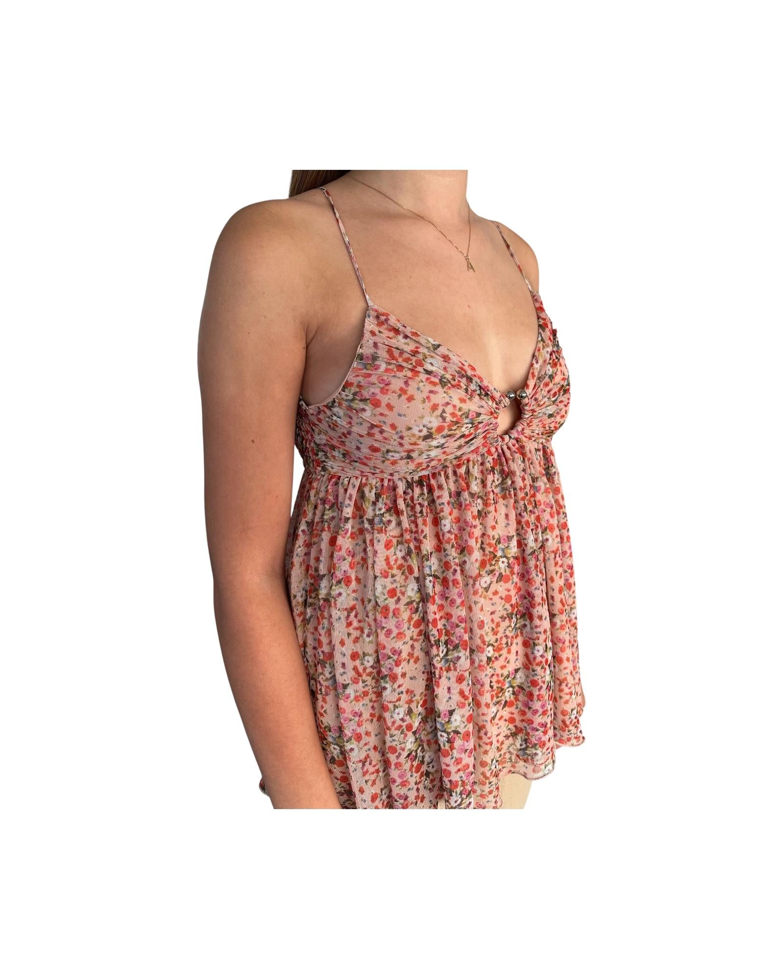 Top con fantasia floreale Pink