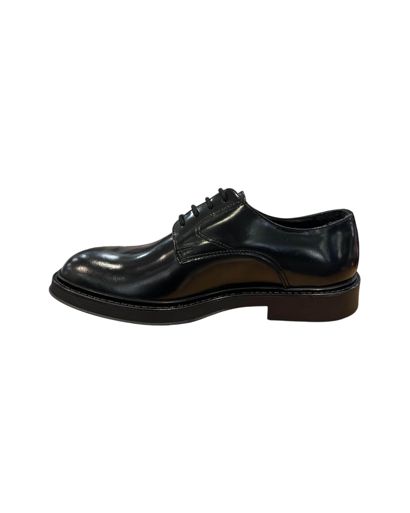 Derby in vera pelle Nero 720 ABRASIVATO NERO Antico calzaturificio artigiano