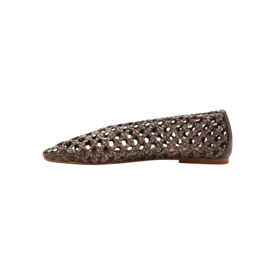 Ballerina in pelle intrecciata Tortora 4276 TORTORA NICHE 