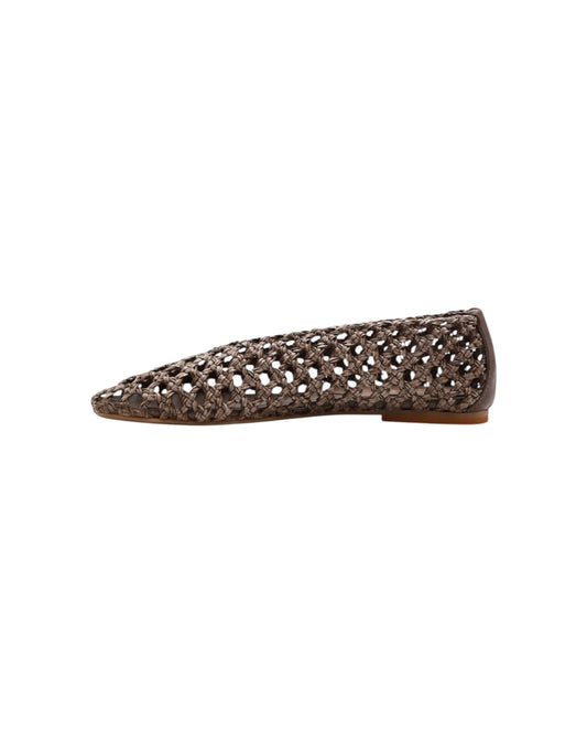 Ballerina in pelle intrecciata Tortora 4276 TORTORA NICHE 