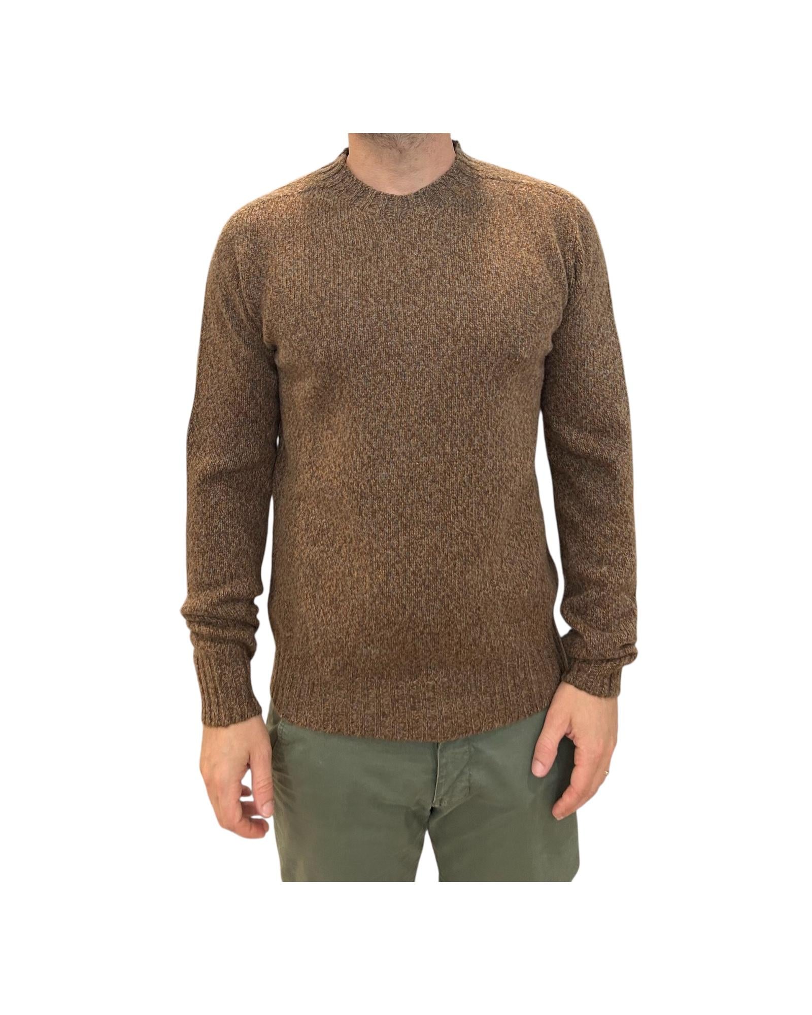 Maglione girocollo in lana Tabacco 14500 135 RETOIS 