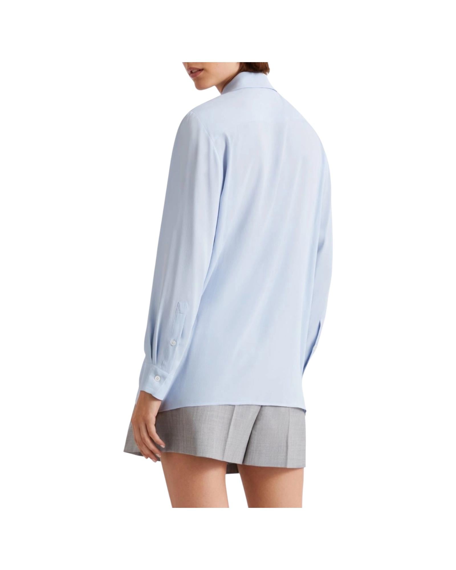 Camicia in misto seta con fusciacca a fiore Celeste CALCA 003 MARELLA 