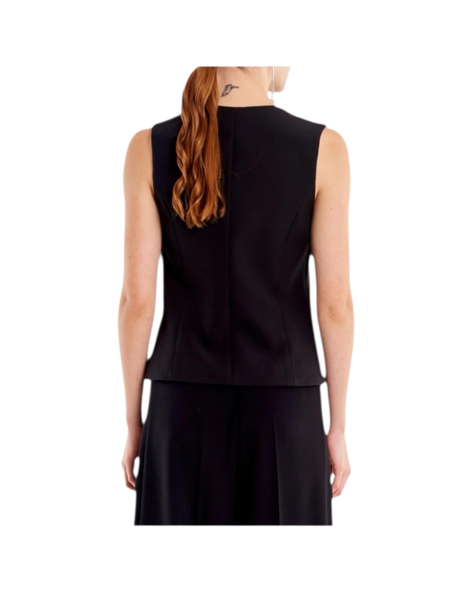 Gilet girocollo con bottoni Nero TF0391 NERO VICOLO