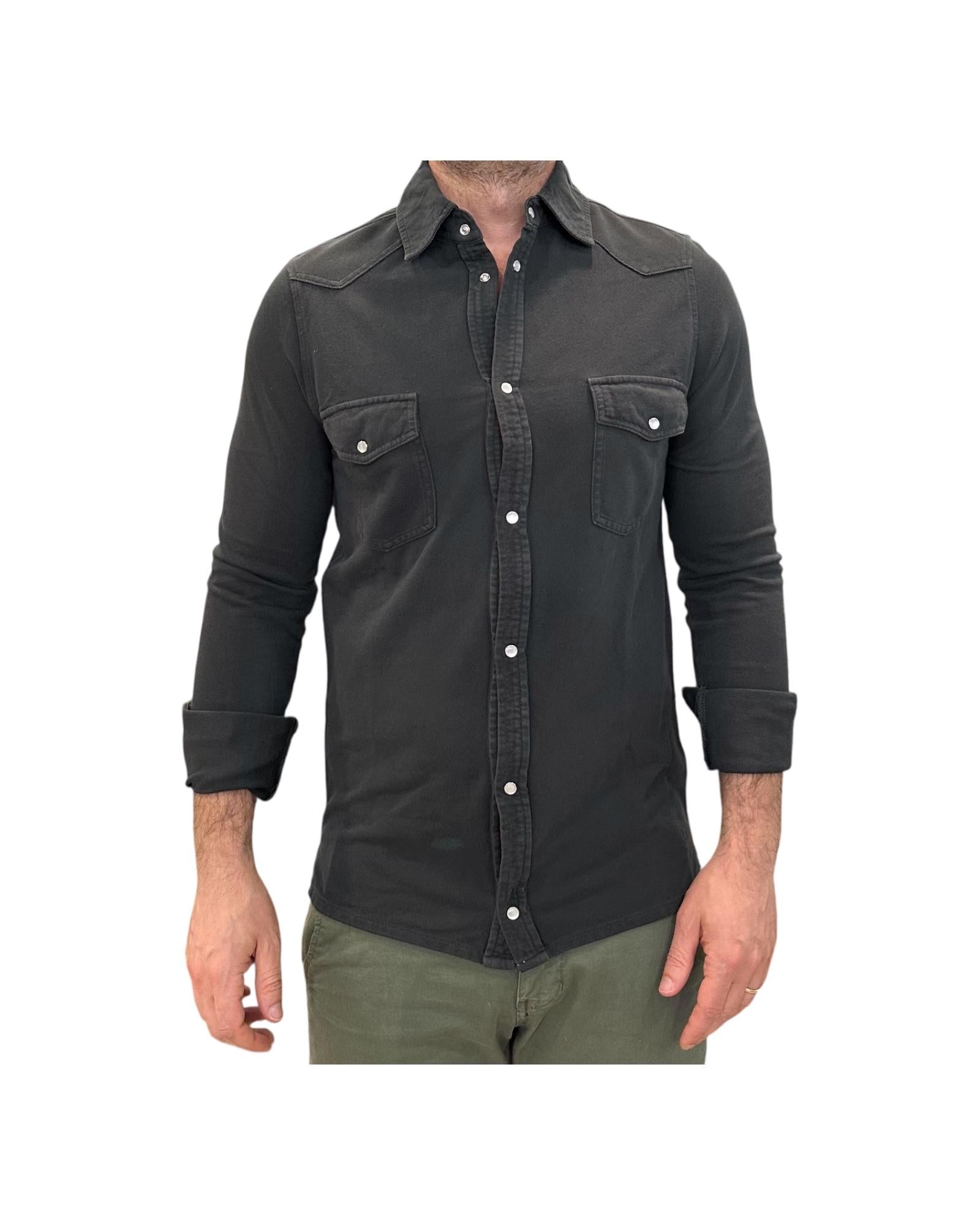 Camicia Western Uomo El Paso Piquet, faded black. 6505 FADED BLACK BL'KER