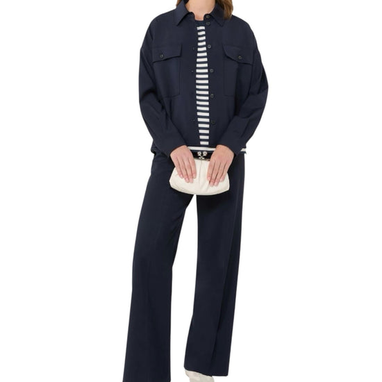 Giacca Crop in tela di lana Blu MULINO 001 MAX MARA WEEKEND 