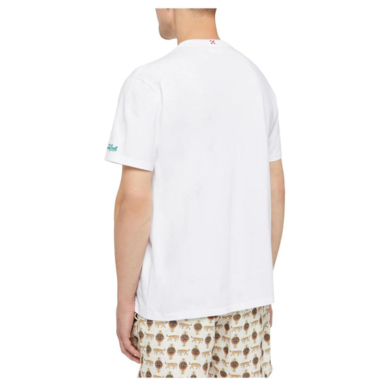 T-shirt in cotone con ricamo e stampa orologio AUS0001 04344L MC2 SAINT BARTH 
