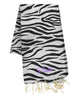Foutas beach towel in cotton with zebra animalier jacquard.