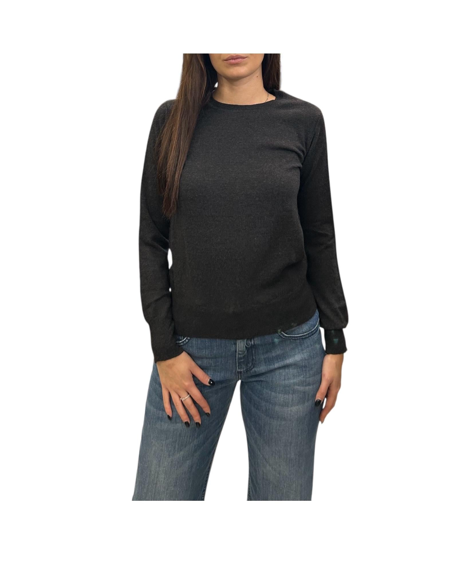 Girocollo in lana merino Grigio scuro MAGLIE GIROCOLLO GRIGIO SCURO AlEXANDRE STONE 