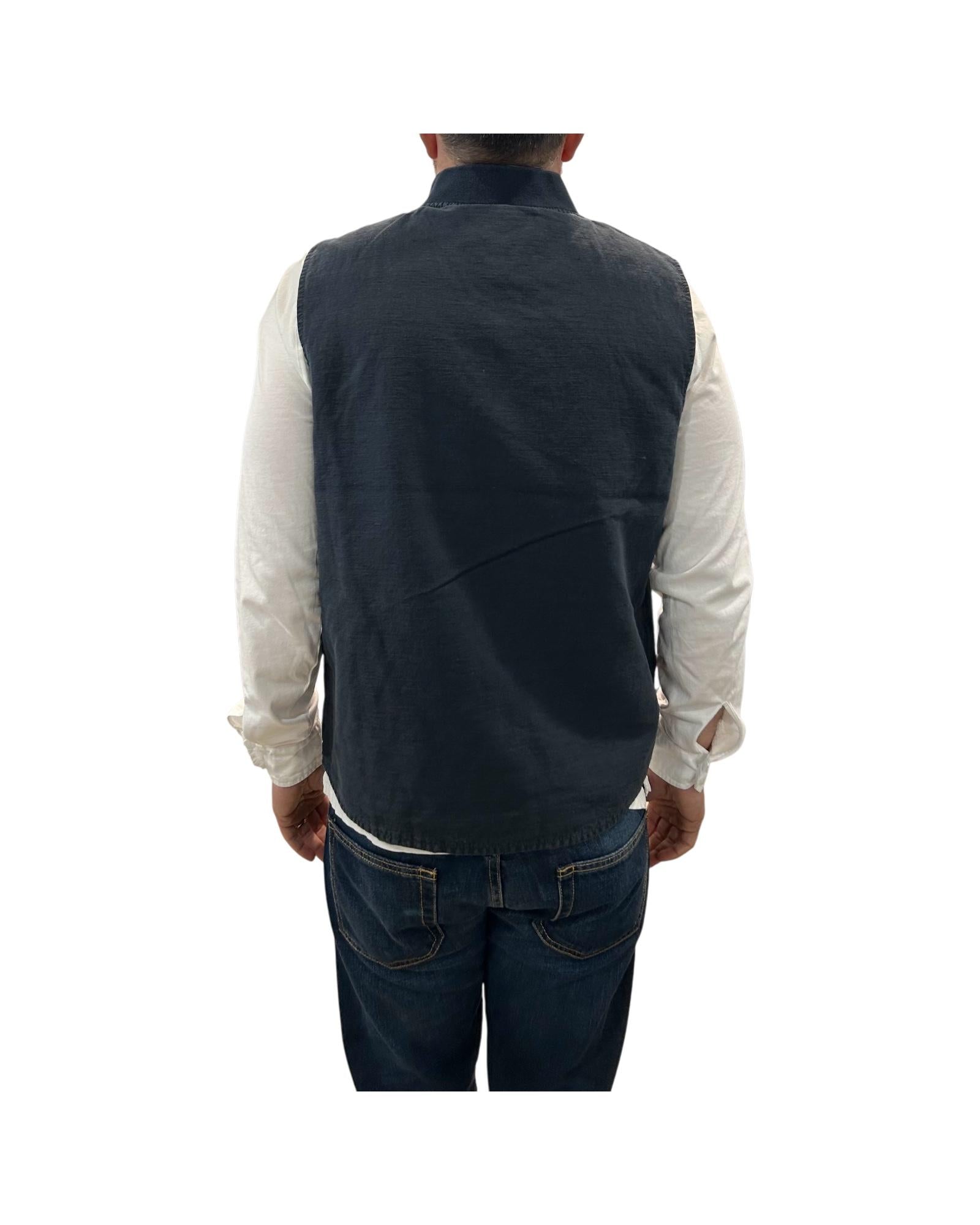 Gilet misto lino Navy 6511 NAVY BL'KER