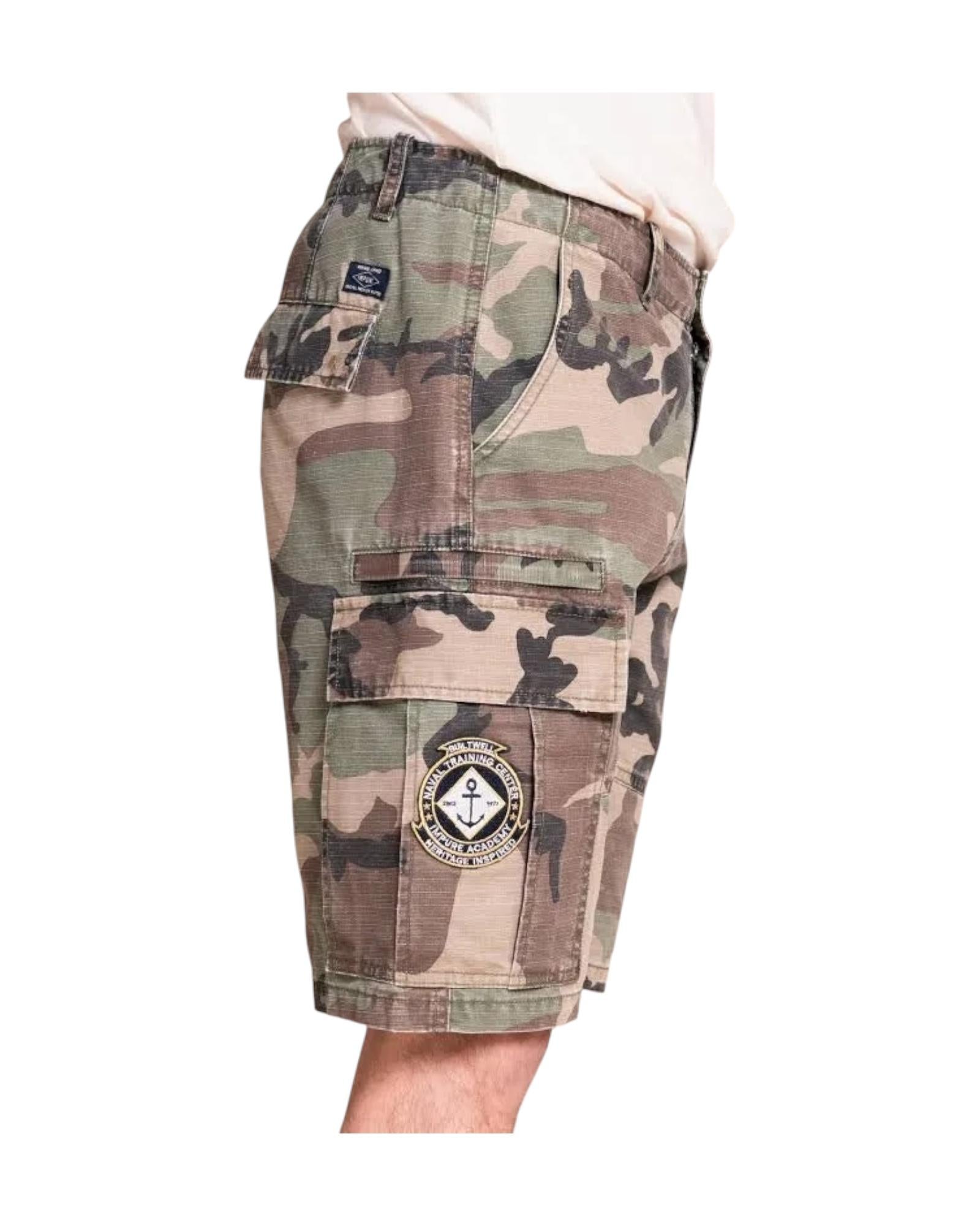 Bermuda cargo camouflage green. STONECAM RIPC08 IMPURE 