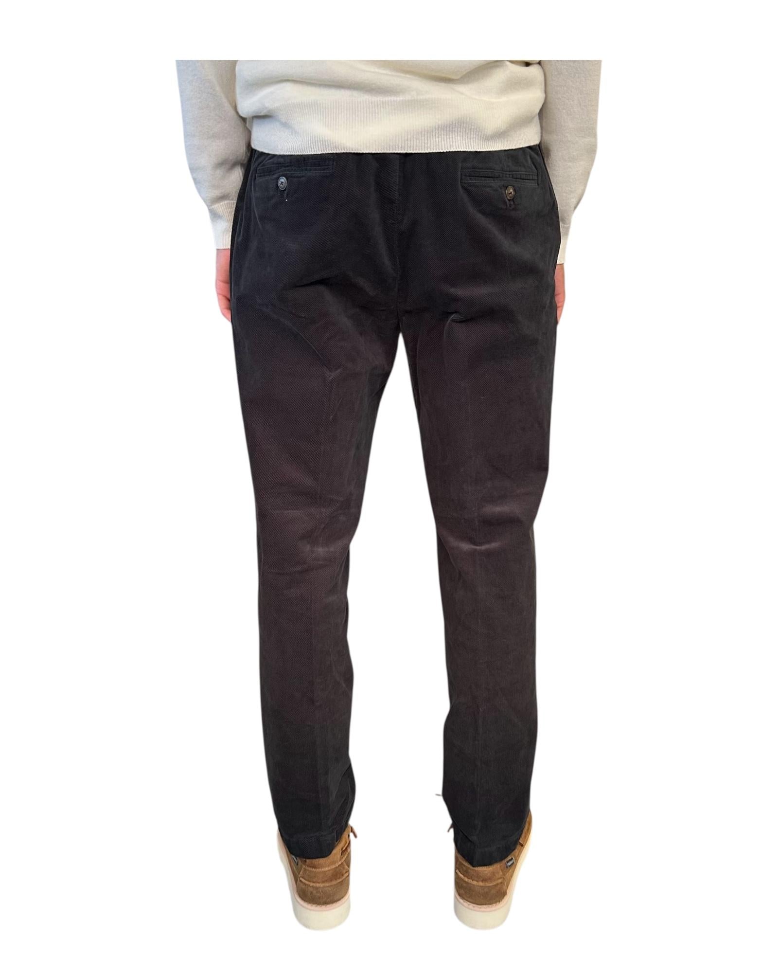 Pantalone in fustagno con coulisse Navy blue AU26W32PA PA1546 NAVY BLUE Alley docks 