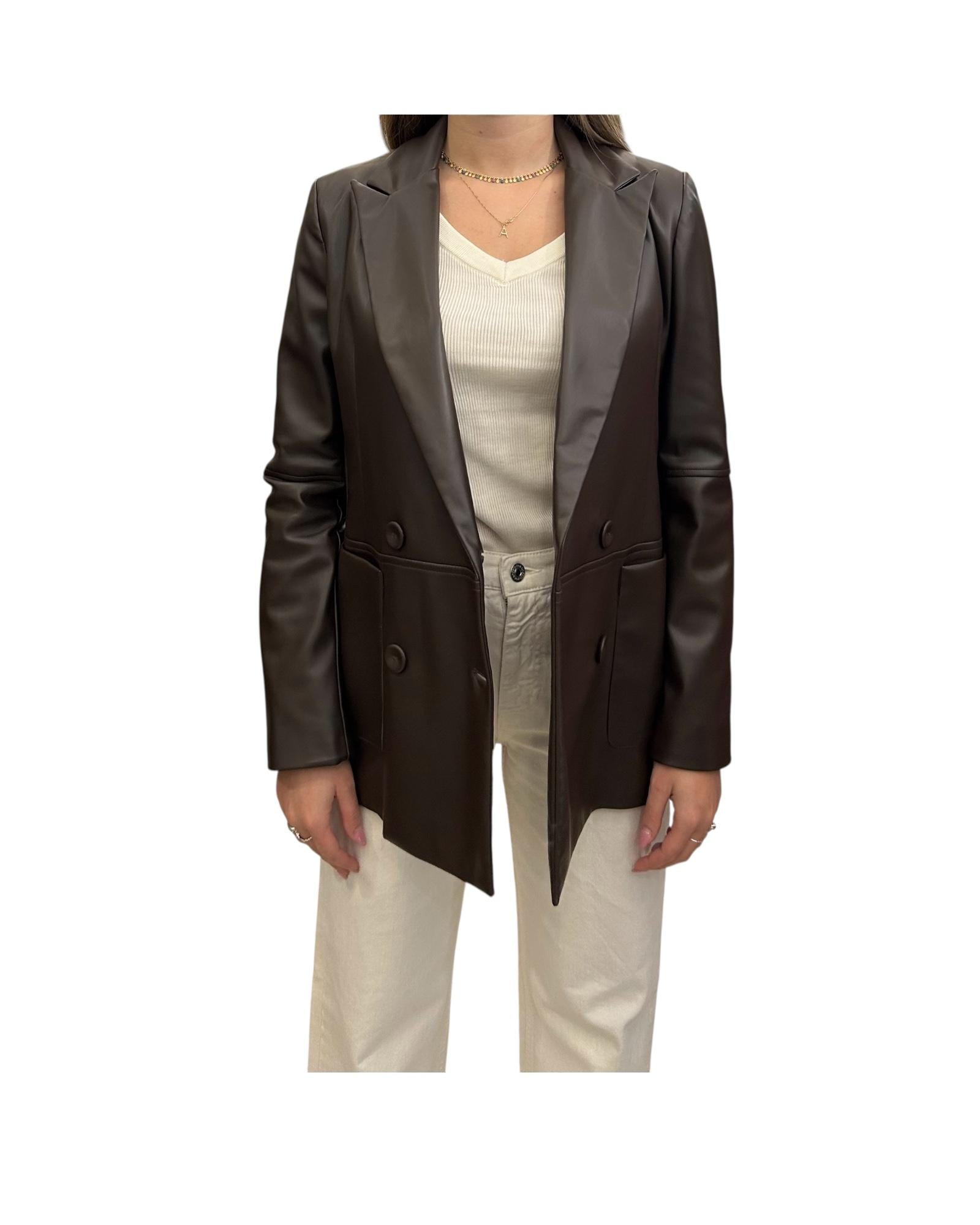 Blazer monopetto in ecopelle Moro JMI P026 028 haveone 