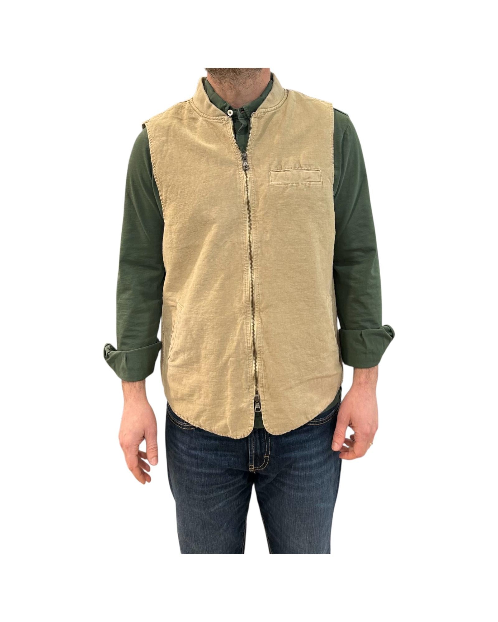 Gilet misto lino Moka 6511 MOKA BL'KER 