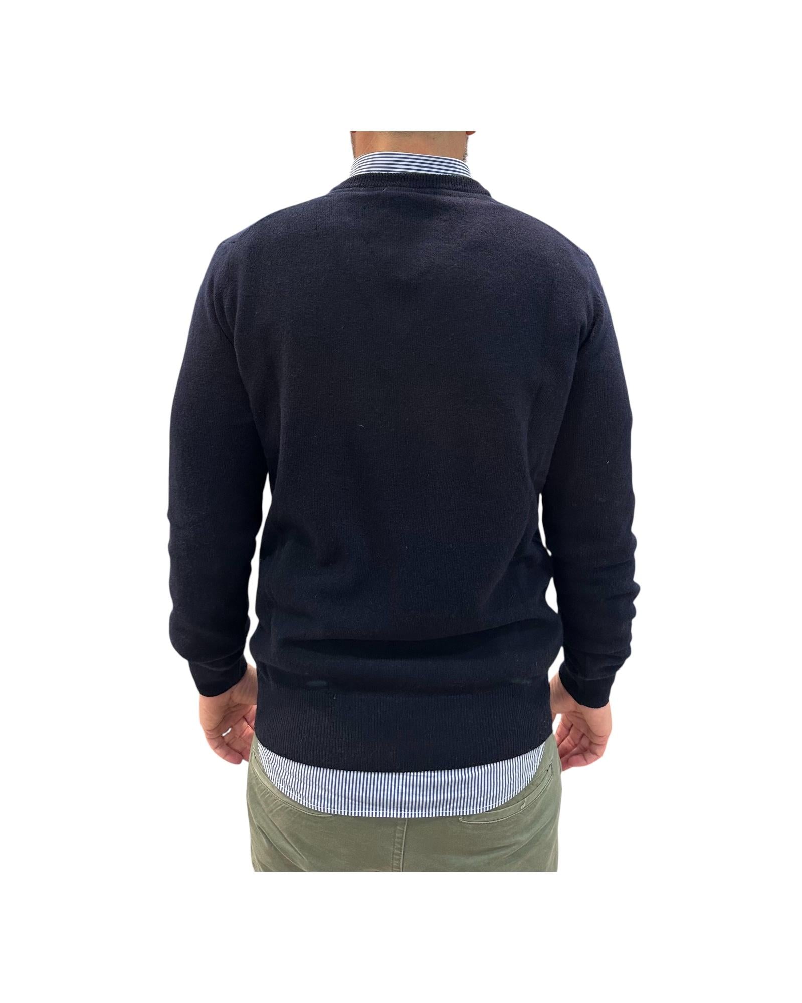Maglione scollo a V Blu 15056 108 RETOIS