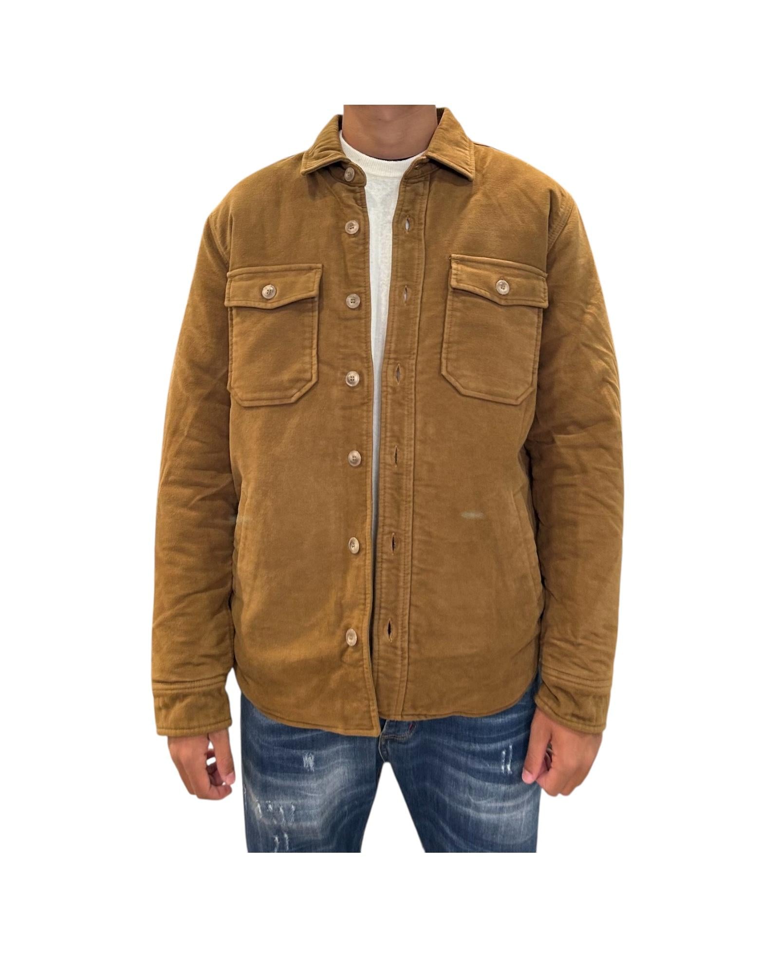 Overshirt in fustagno Khahi W5013 KHAKY BL'KER
