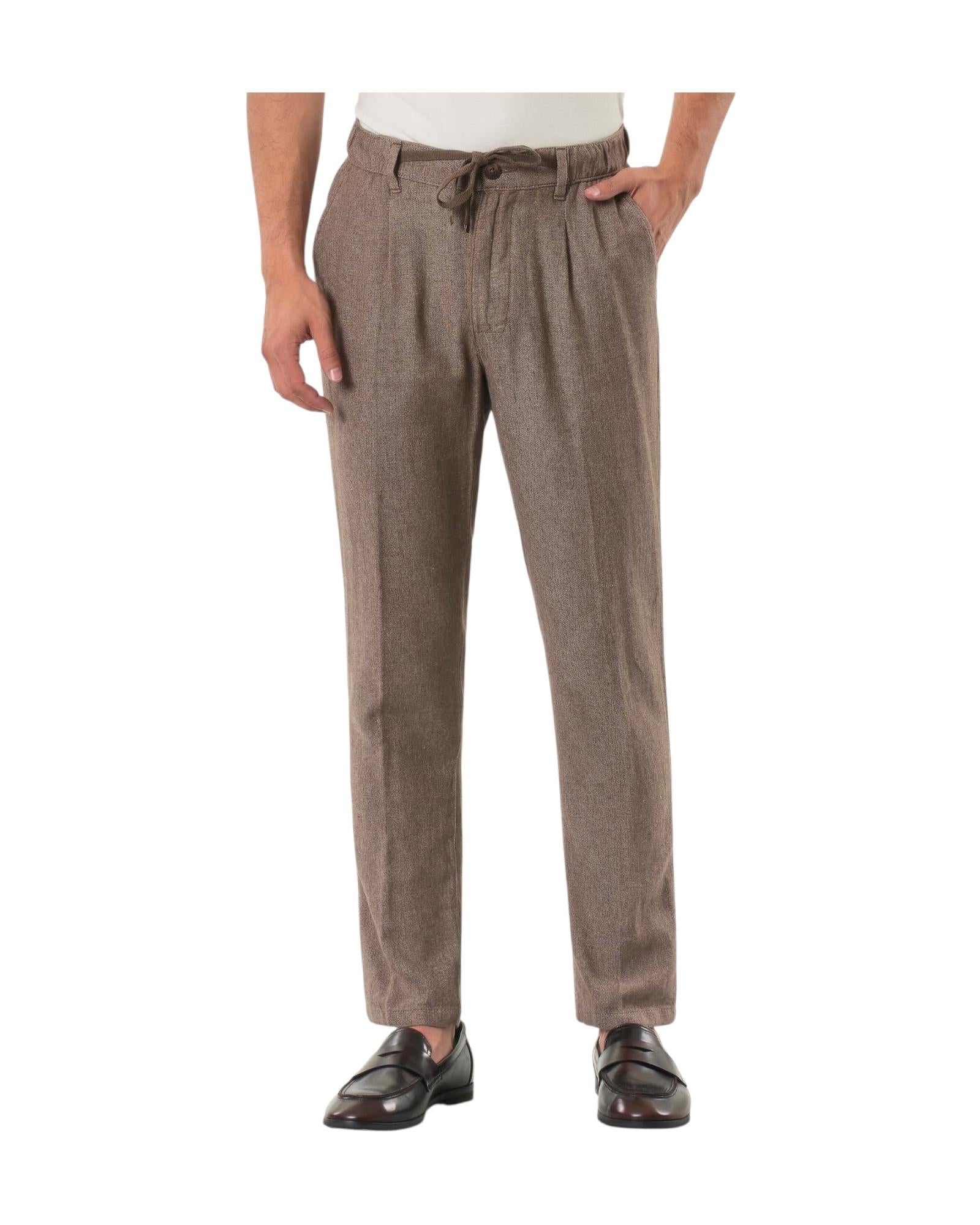 Pantalone misto lino Coffee Brown AU25S30PA PA1442 COFFEE BROWN Alley docks