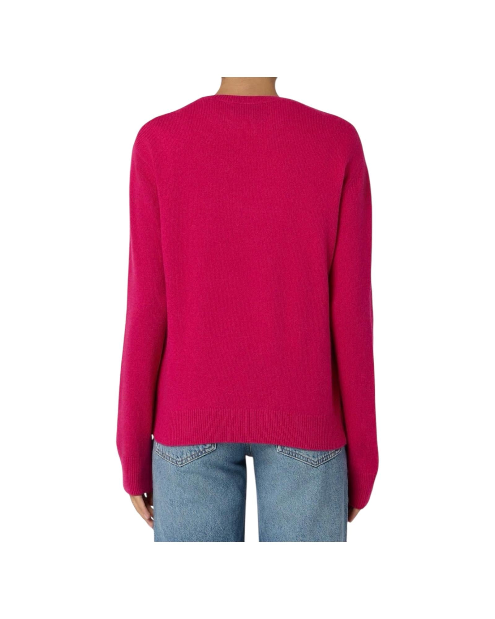 Maglione con stampa Viziata e strass Fucsia QUE0010 04002I MC2 SAINT BARTH 
