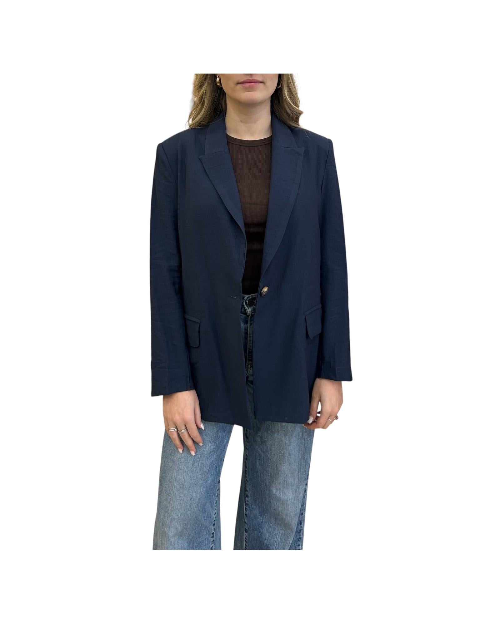 Blazer in viscosa Blue KIRA BLUE IMPURE 