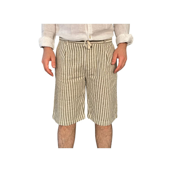 Bermuda misto lino Army green AU25S42BE PA1413 ARMY GREEN Alley docks 