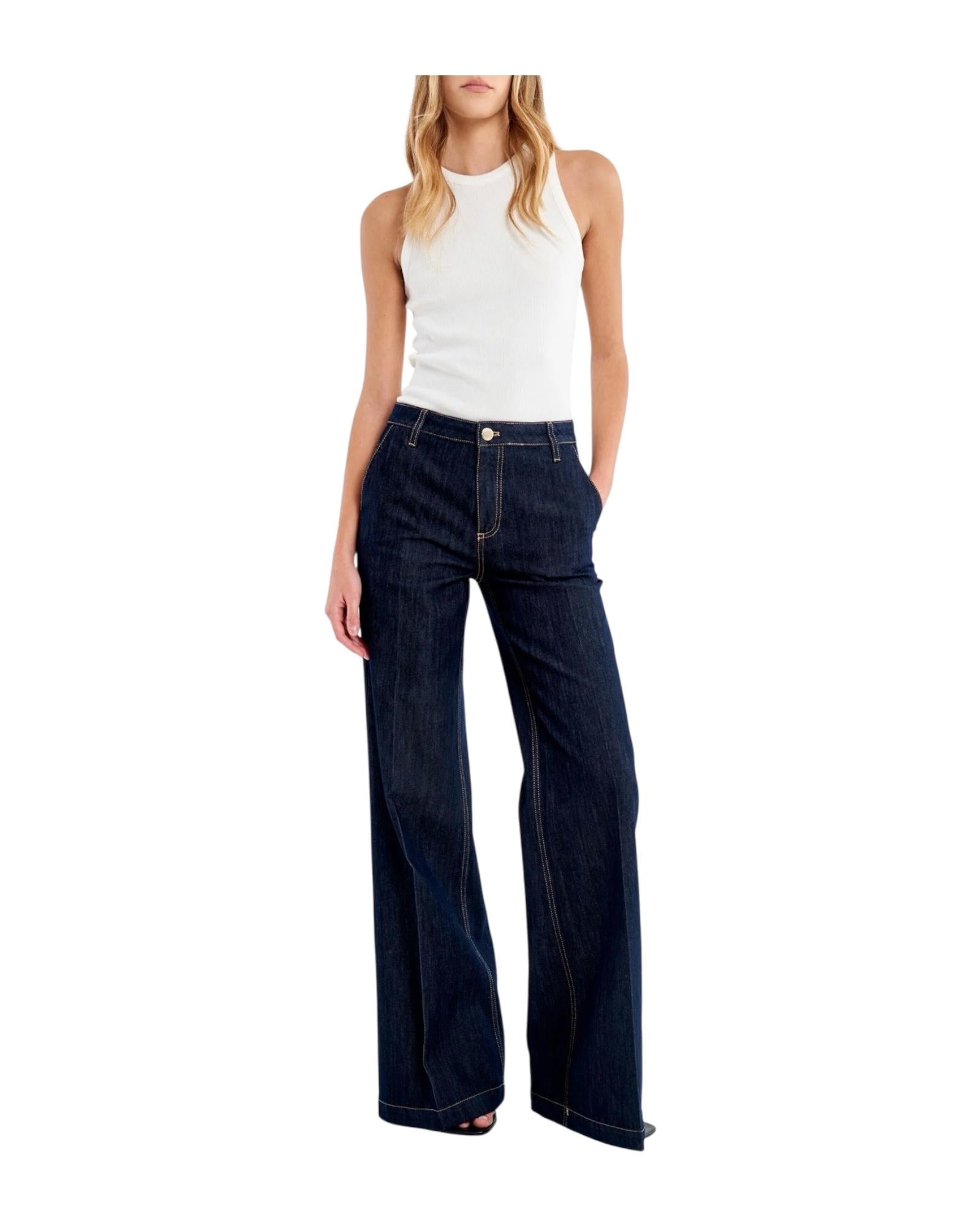 Jeans Elena Wide leg Rinse DAB5162 DENIM RINSE VICOLO 