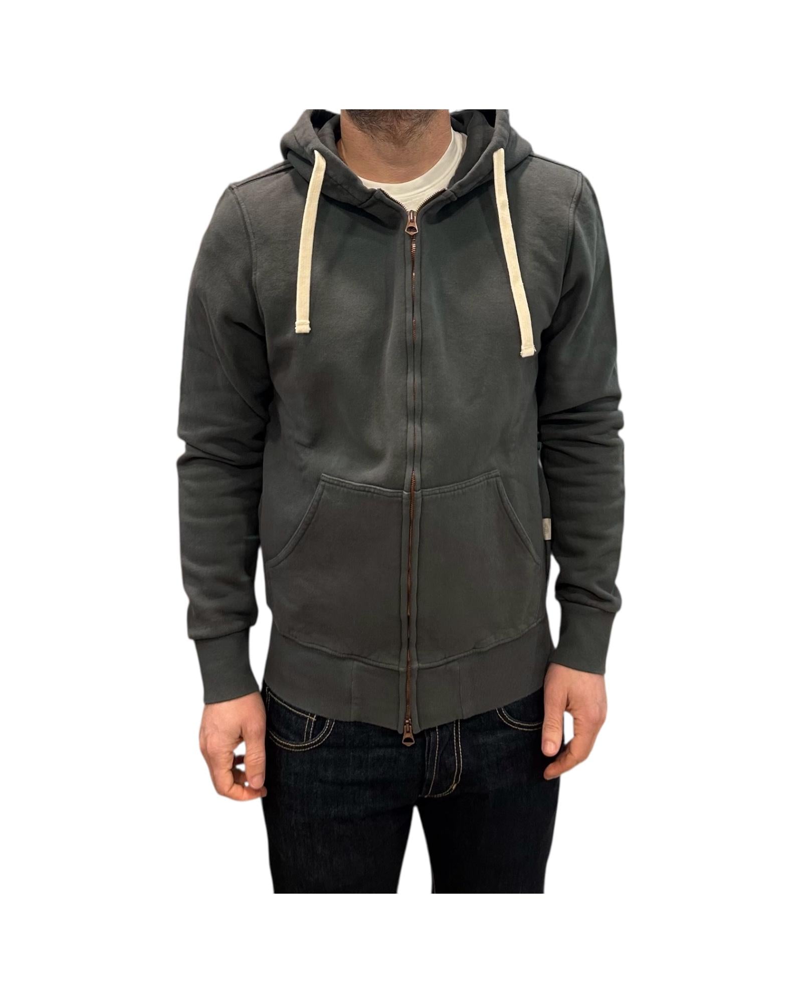 Felpa full zip Nero lavato W4004 NERO LAVATO BL'KER