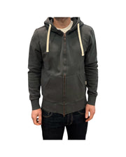 Felpa full zip Nero lavato