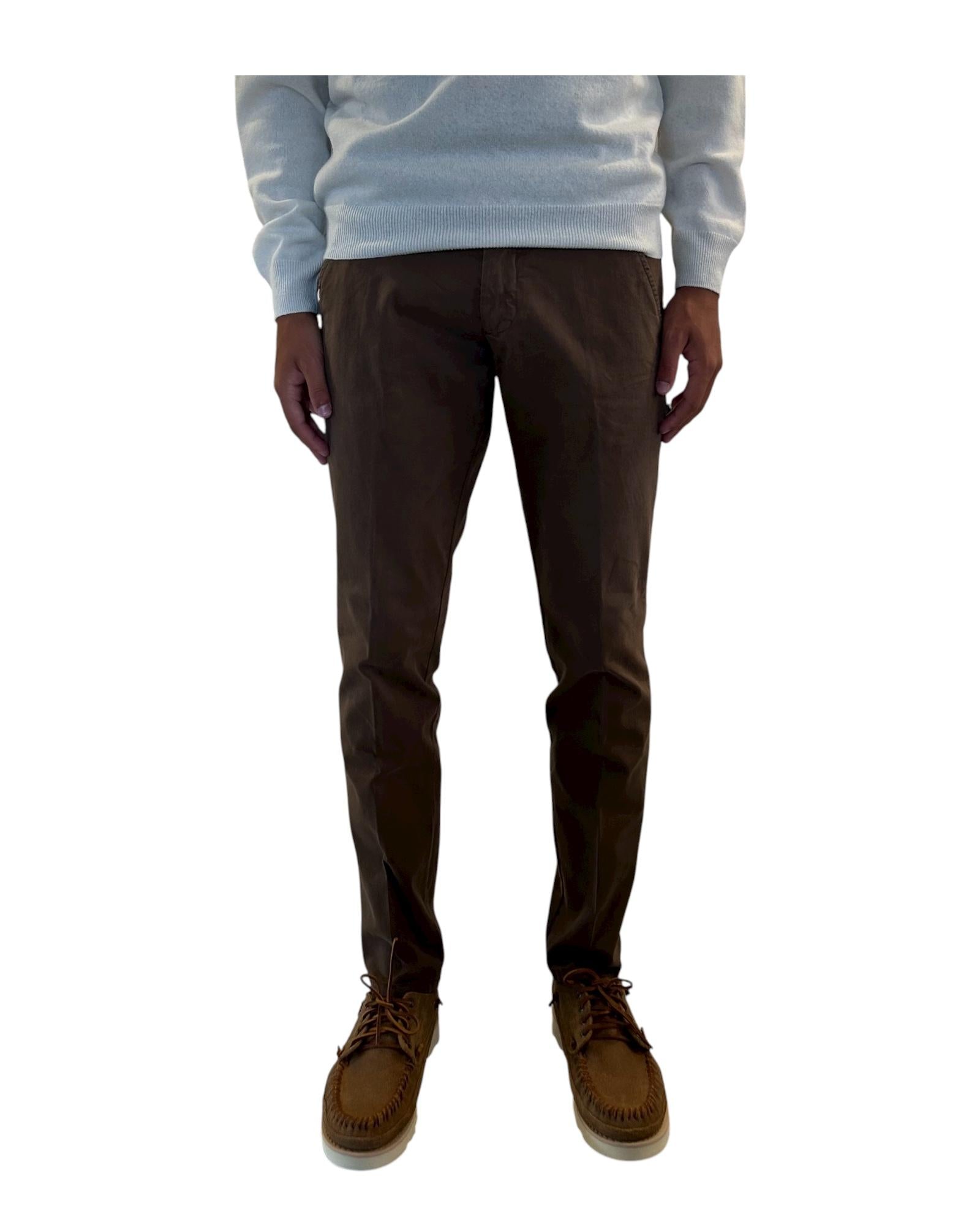Pantalone New Rolf in gabardina Read leather RRU013C8700112 C0108 ROY ROGER'S 