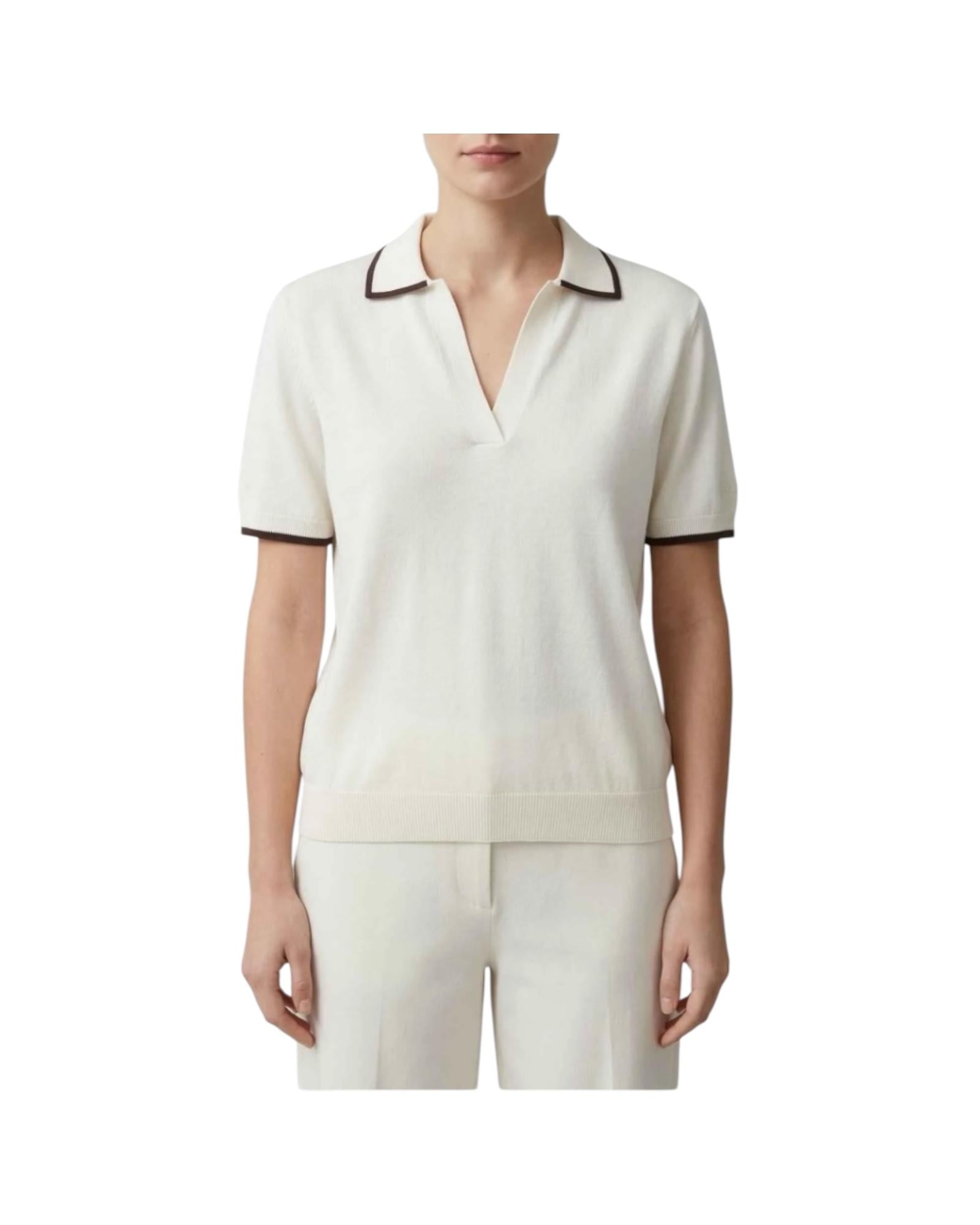 Polo in maglia Beige EVO0001 00253L MC2 SAINT BARTH 